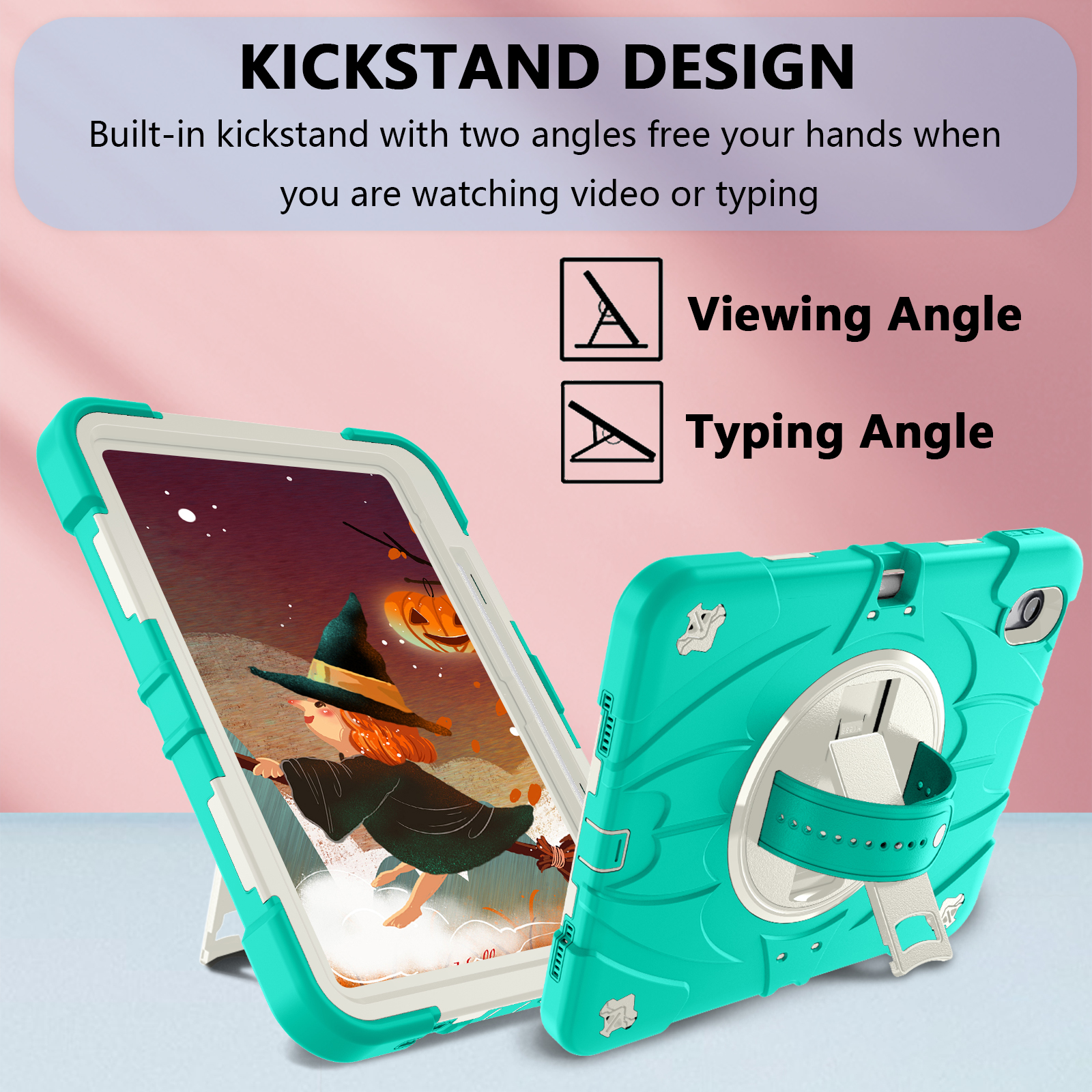 Silicone BM series Apple iPad Mint green + white