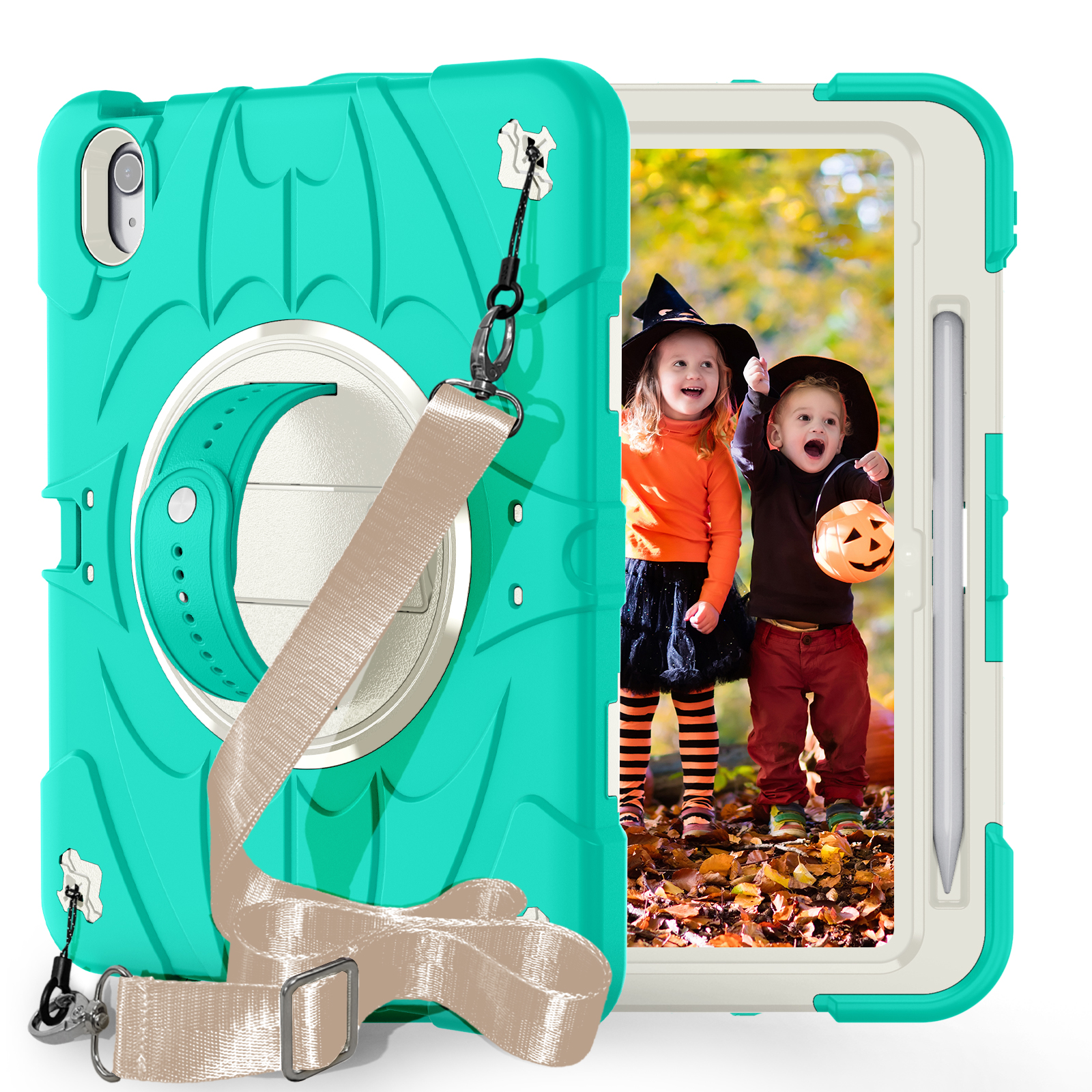 Silicone BM series Apple iPad Mint green + white