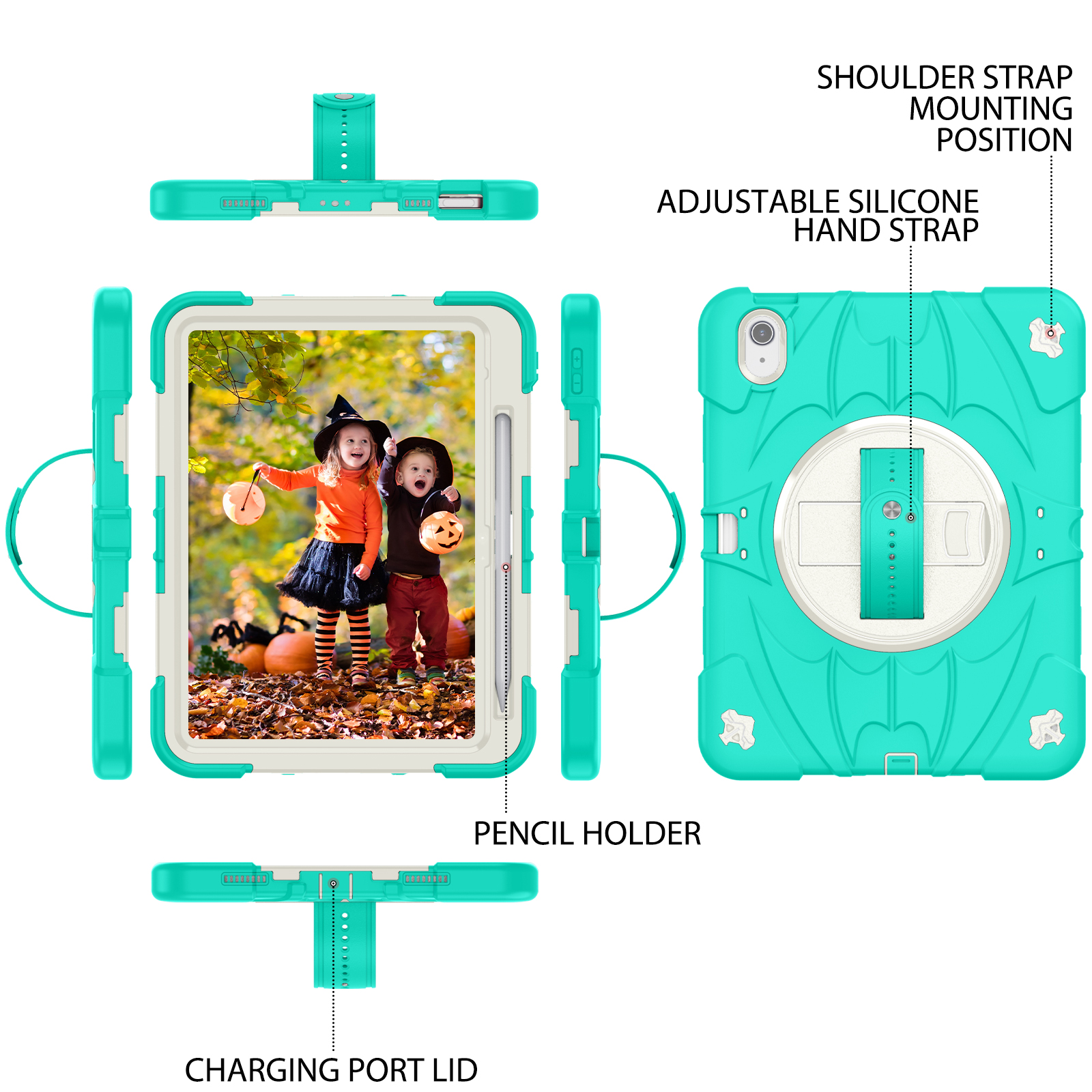 Silicone BM series Apple iPad Mint green + white
