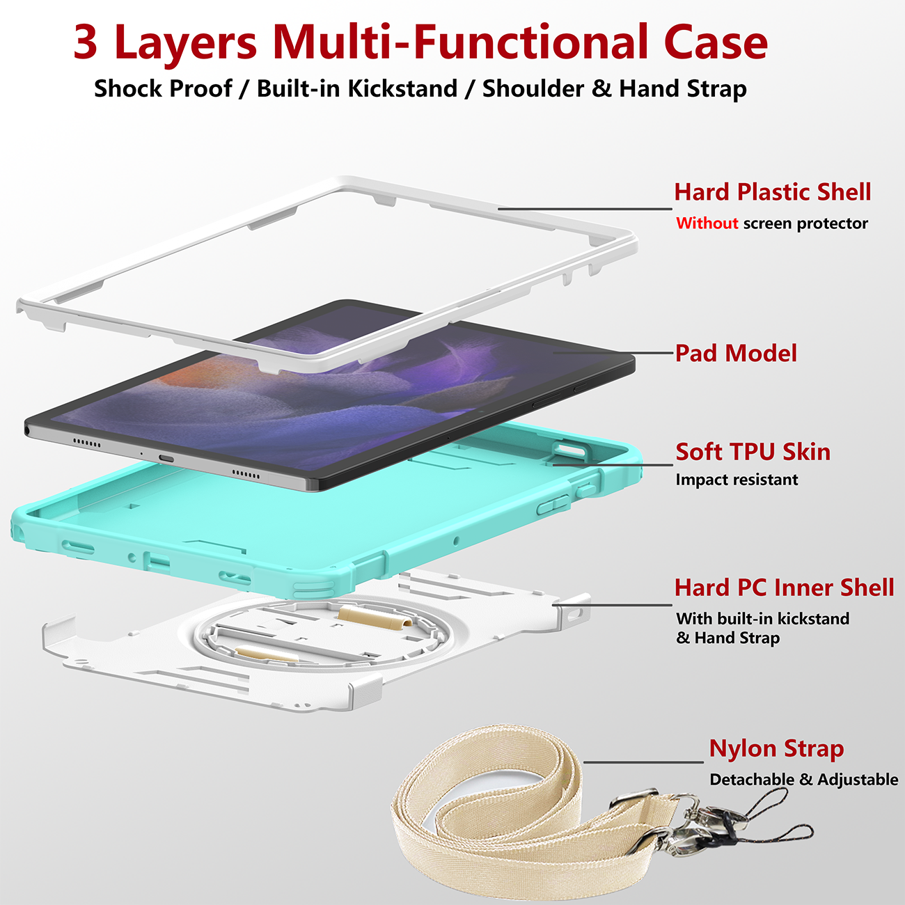 TPU C series Samsung iPad Mint green + white