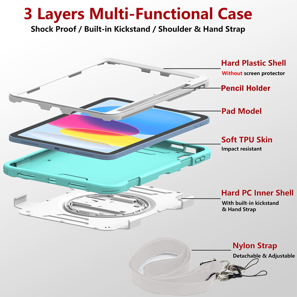 TPU C series Apple iPad Mint green + white