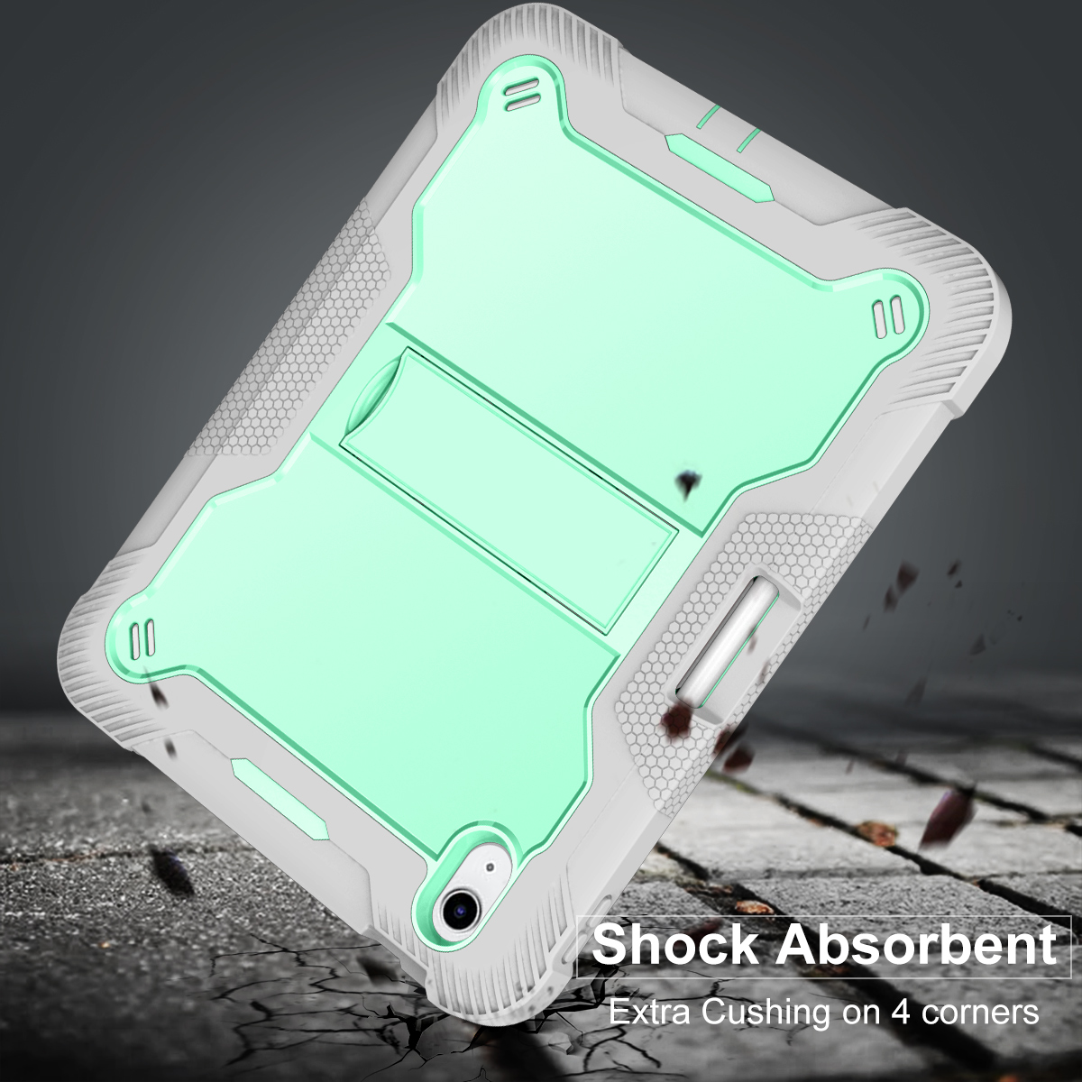 Silicone A series Apple iPad Mint green + gray