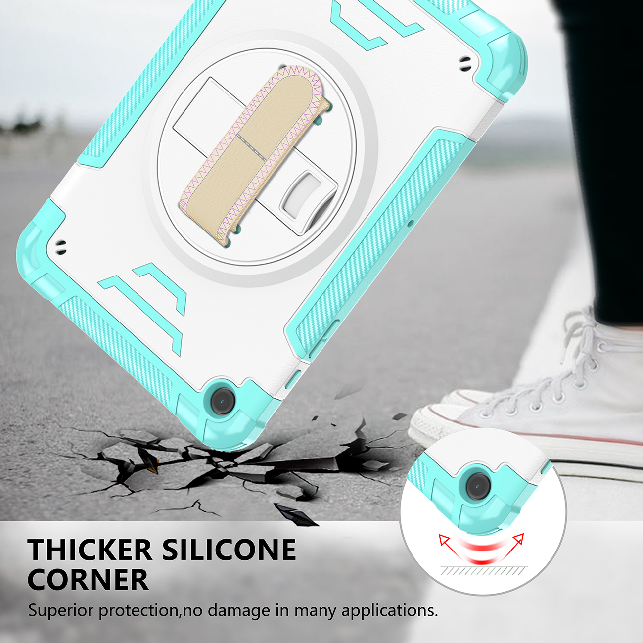 TPU C series Samsung iPad Mint green + white