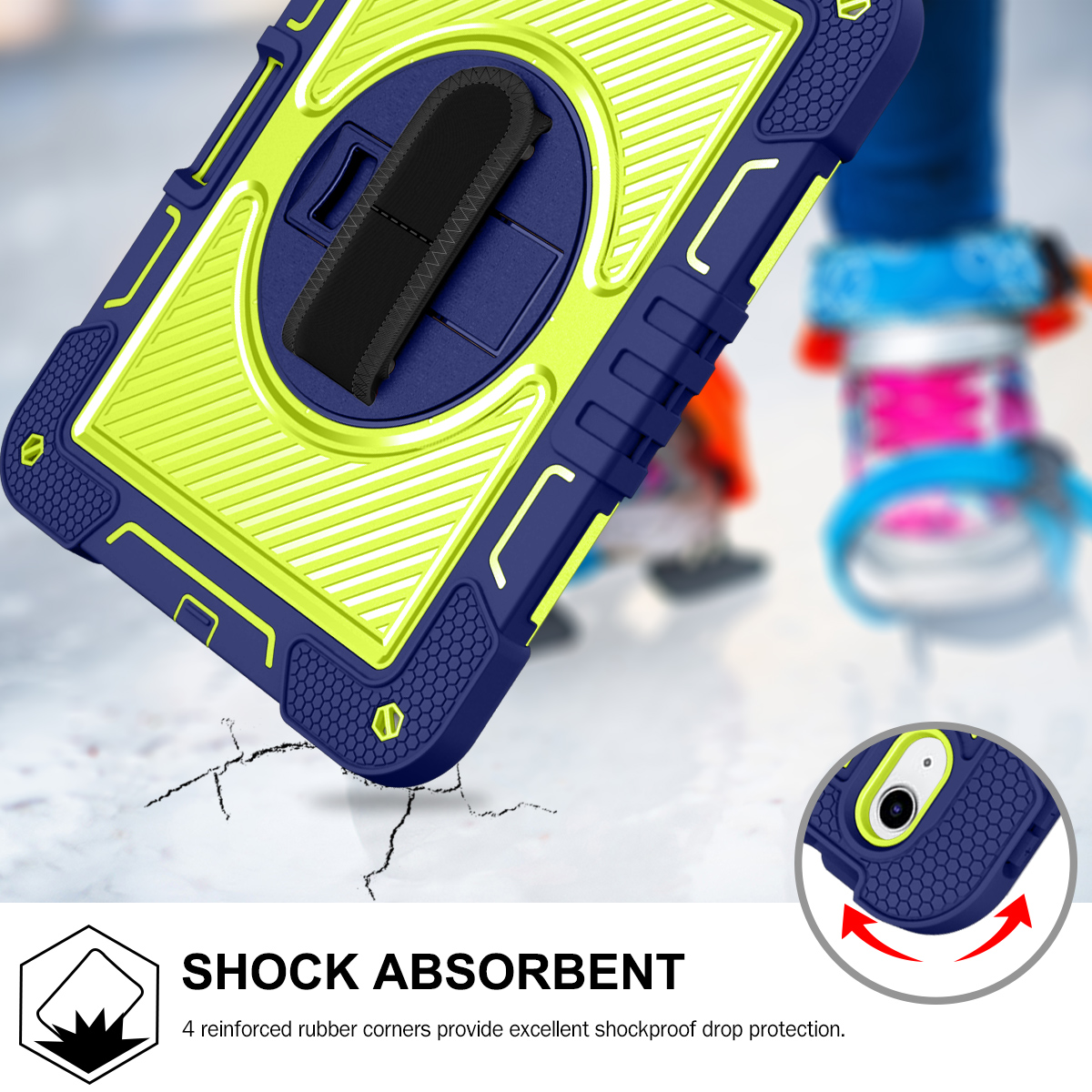 Silicone B series Apple Navy blue + yellow green