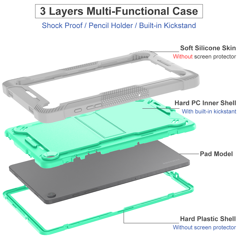 Silicone A series Samsung iPad Mint green + gray