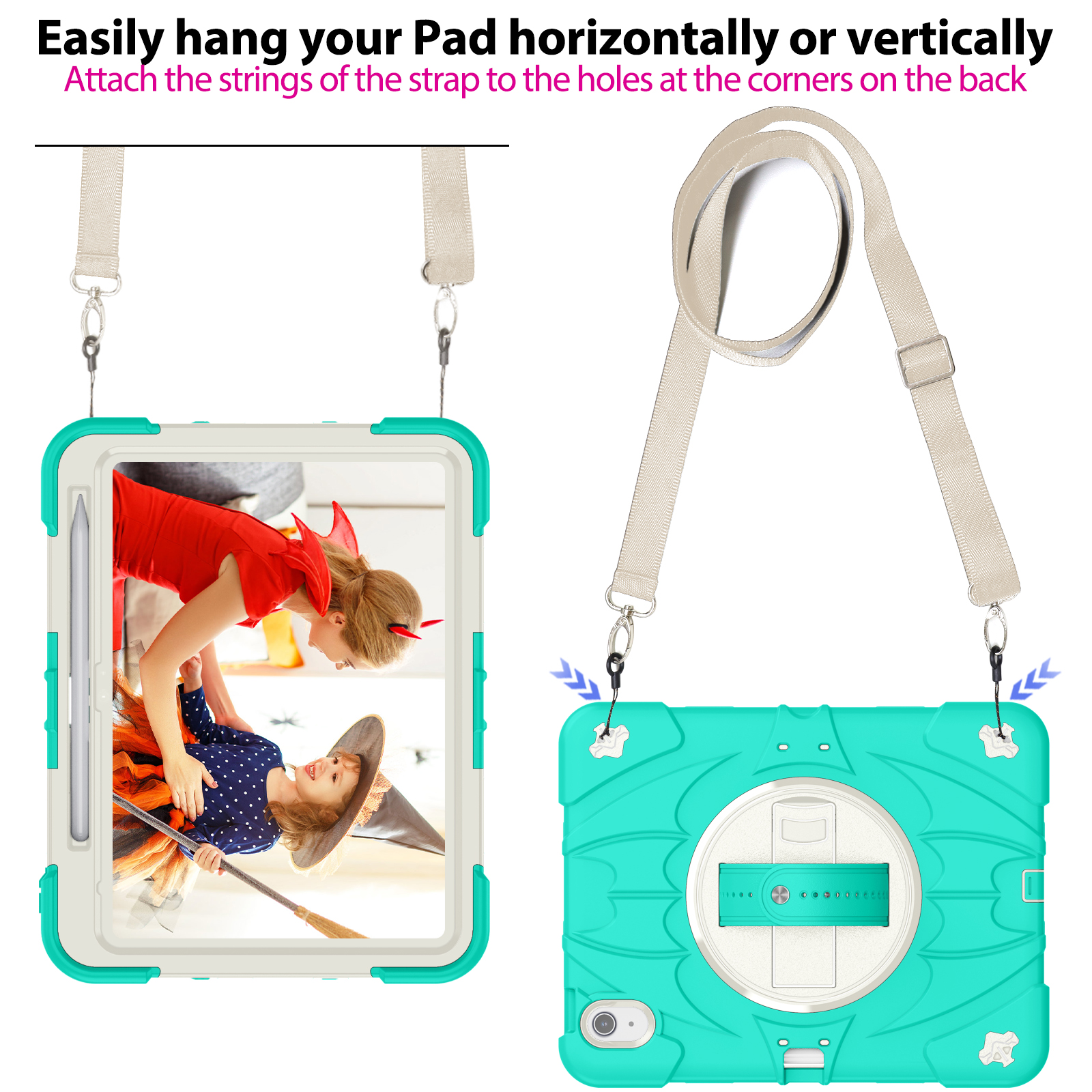 Silicone BM series Apple iPad Mint green + white