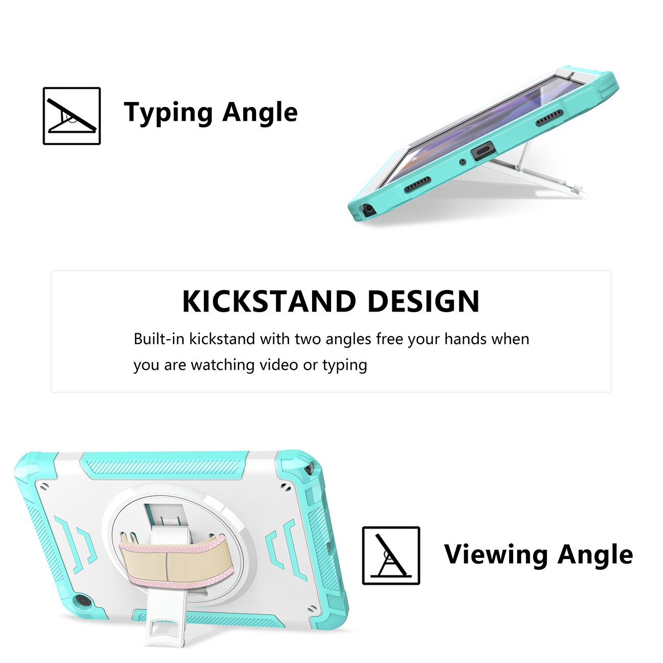TPU C series Samsung iPad Mint green + white