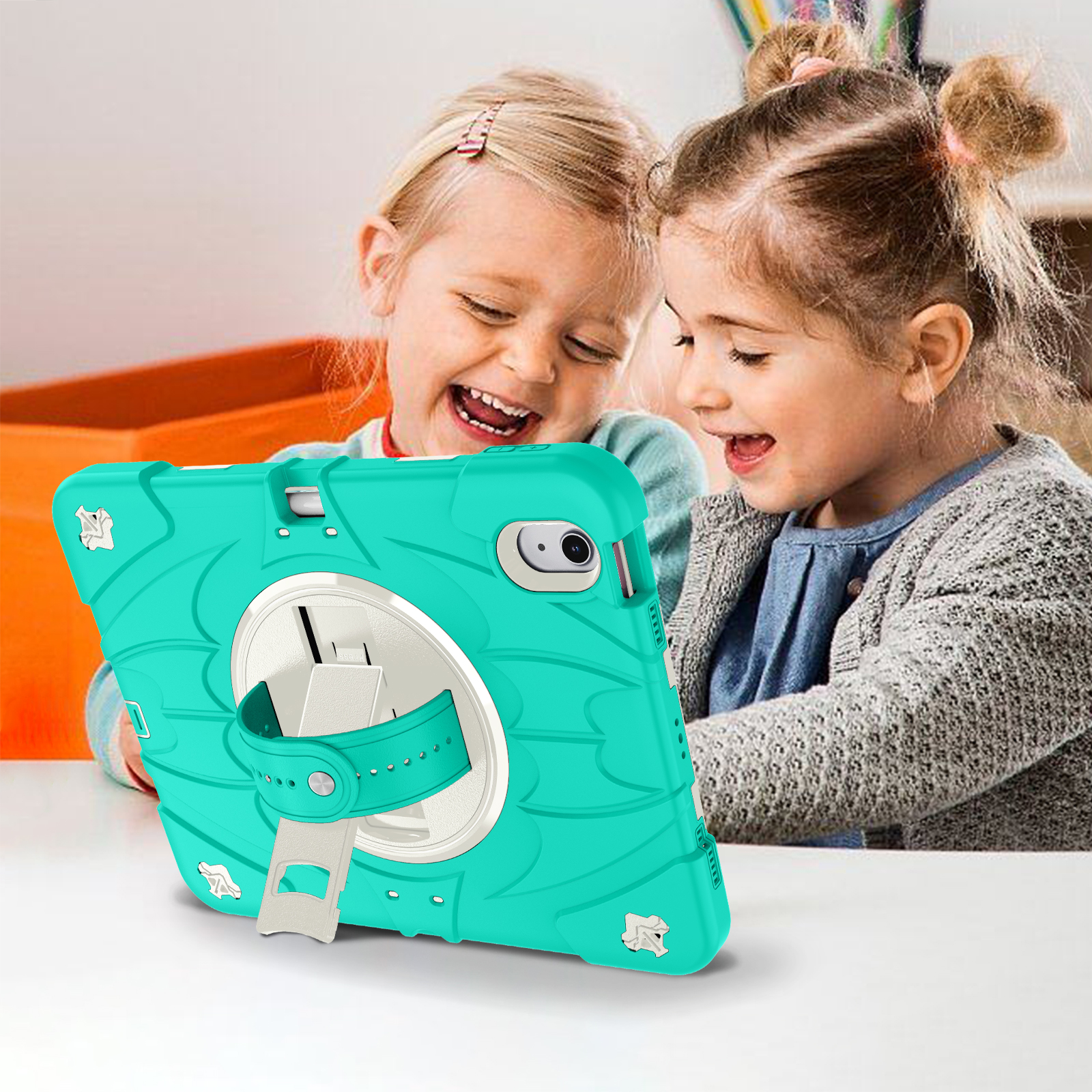 Silicone BM series Apple iPad Mint green + white