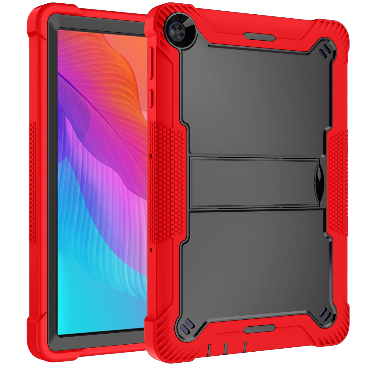 Wholesale Heavy Duty Rugged Drop Proof Survivor Tablet Case for Huawei MatePad SE 10.1 2022 with Kickstand - Red