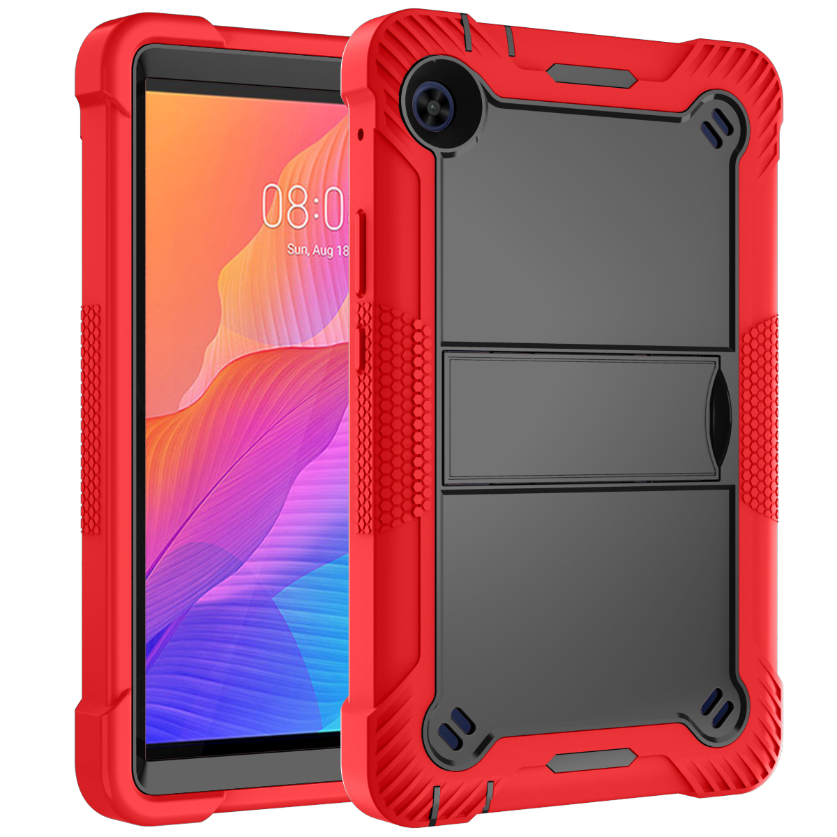 TOZIZO Heavy Duty Rugged Shockproof Hybrid Tablet Case for Huawei MatePad T8 8'' – Red