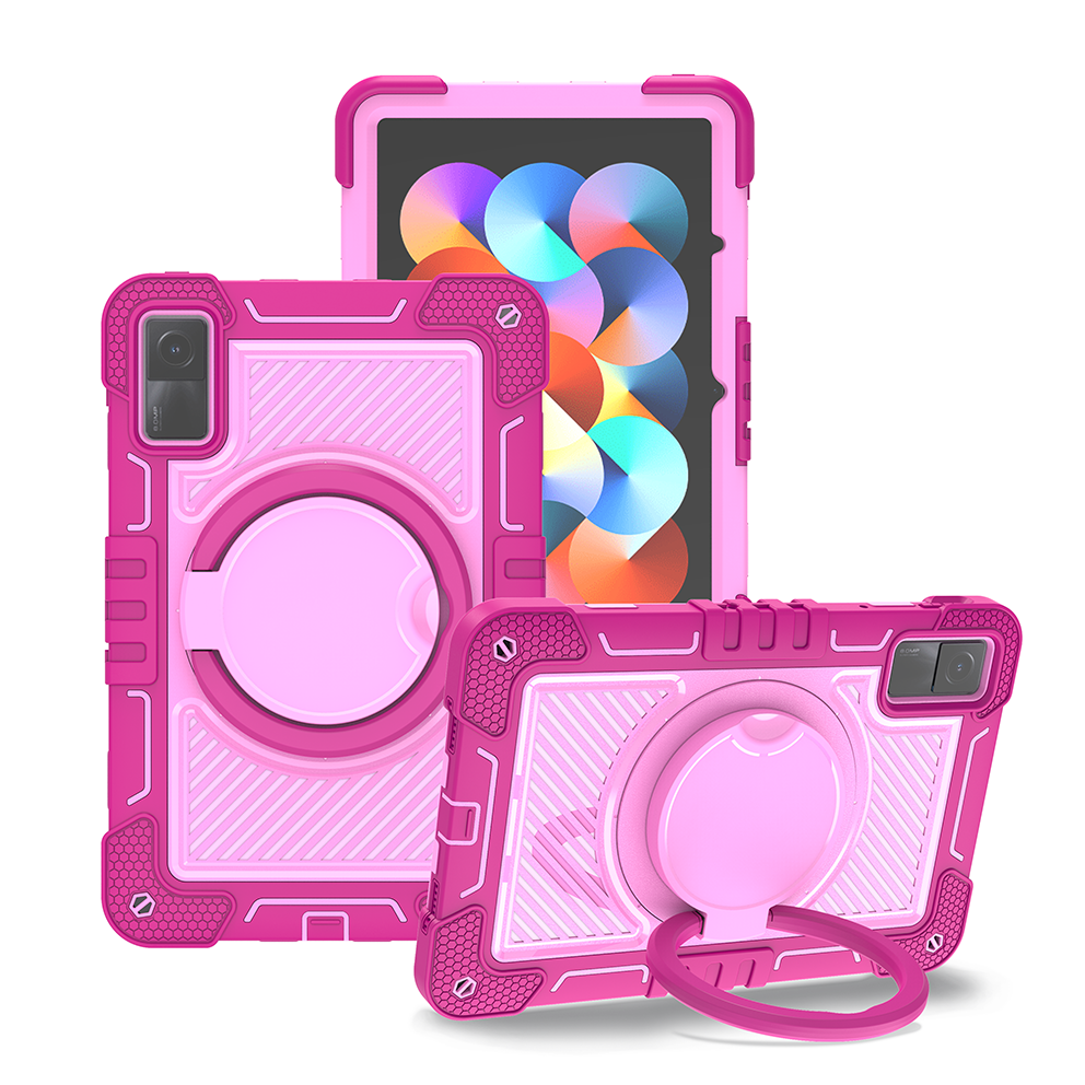 TOZIZO Rose Red + Pink Rugged Tablet Case with 360° Kickstand for Redmi Pad 10.61