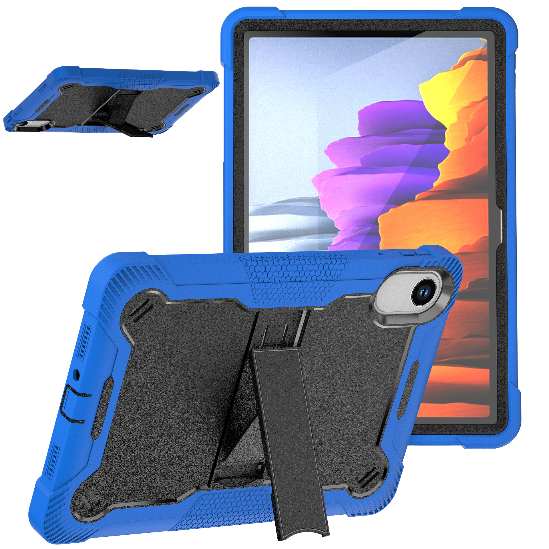 TOZIZO Dark Blue Black Rugged Shockproof Case for Redmi SE11 Tablet with Stand