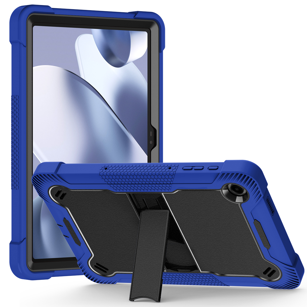 TOZIZO Dark Blue Black Rugged Shockproof Case for Revvl Tab 2 with Stand