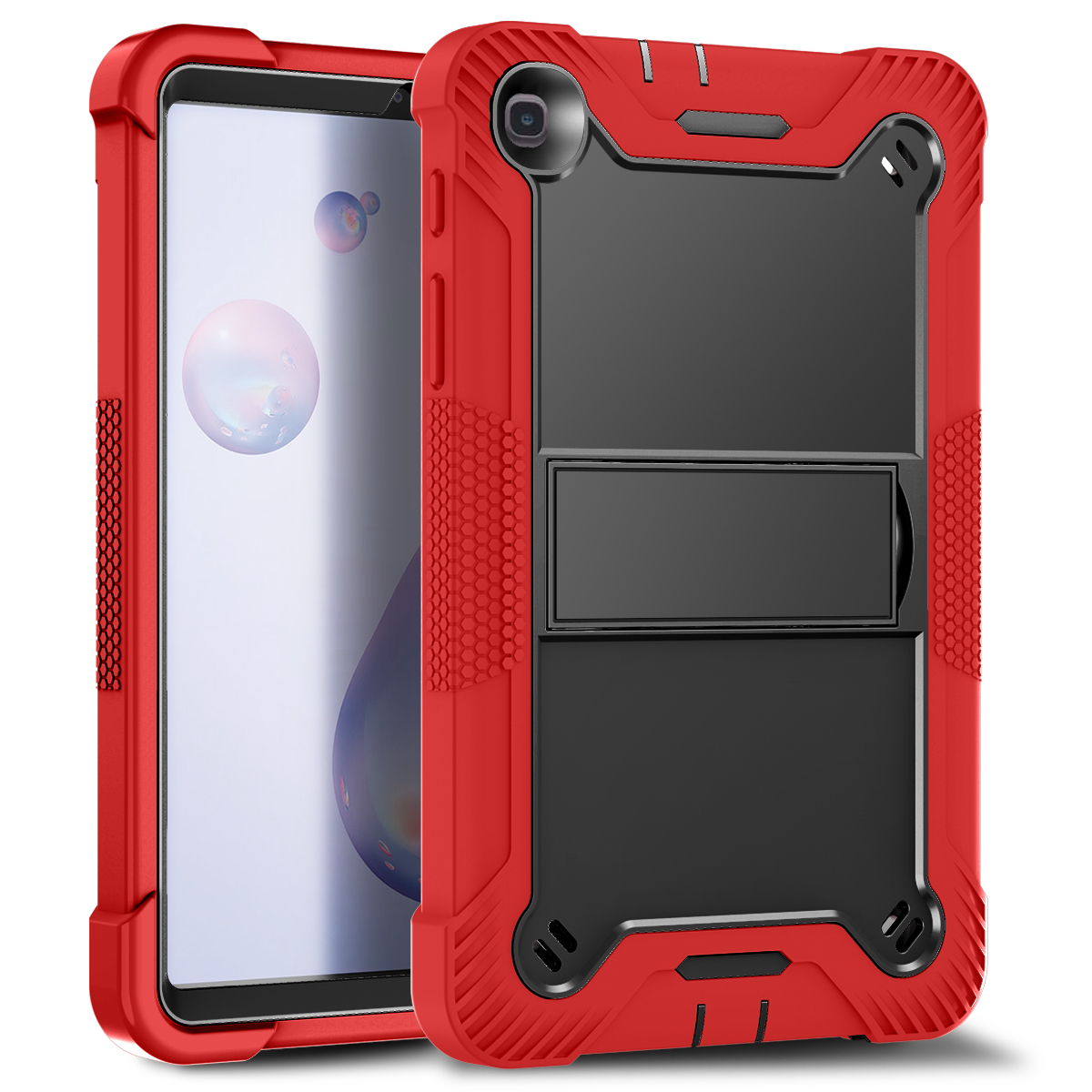TOZIZO Red Rugged Kickstand Armor Tablet Cover for Samsung Galaxy Tab A 8.4 (2020) T307