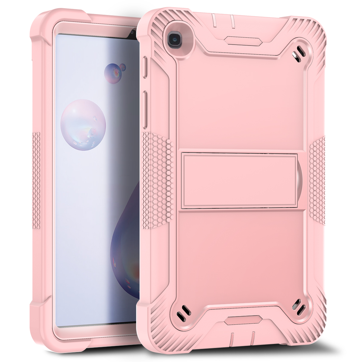 TOZIZO Shockproof Kickstand Tablet Case for Samsung Tab A 8.4 2020 T307 - Pink Edition