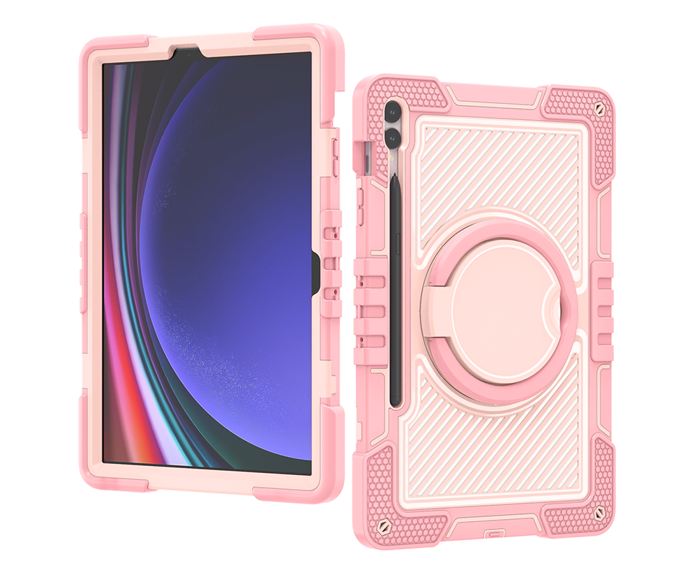 TOZIZO Pink Silicone Case for Samsung Galaxy Tab S9 Plus - Rugged Shockproof 360° Grip Cover