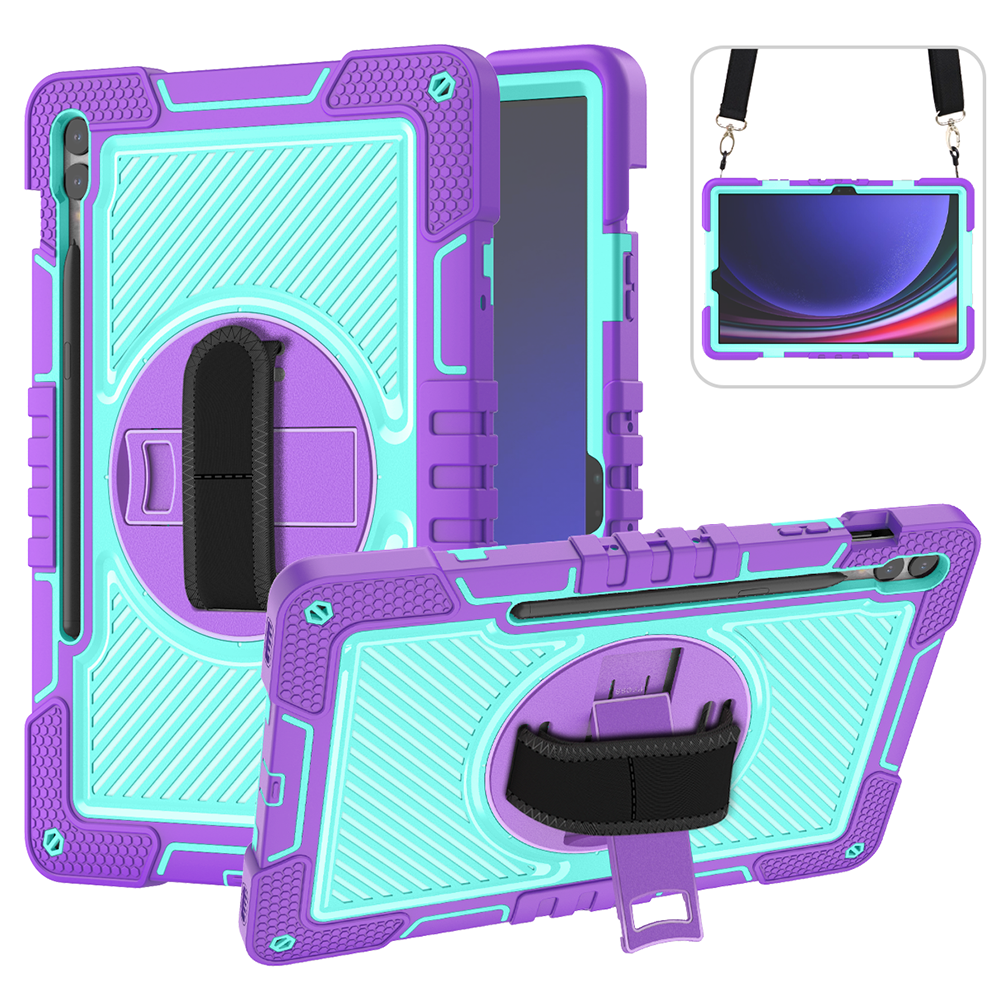 TOZIZO 360° Rotating Tablet Case for Samsung Tab S9 Plus – Purple & Mint Green