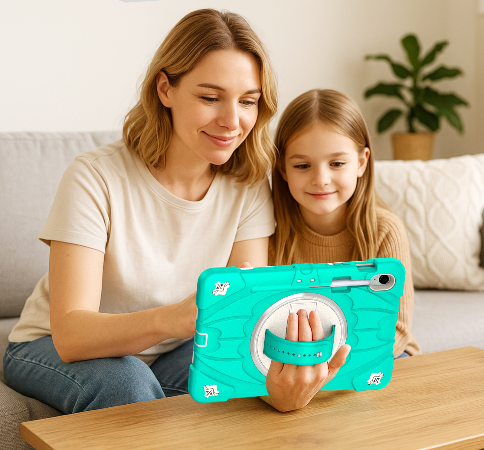 TOZIZO Heavy Duty Case for Tab S11 X730/X736B – Colorful Rugged Design with Strap & Kickstand - Mint