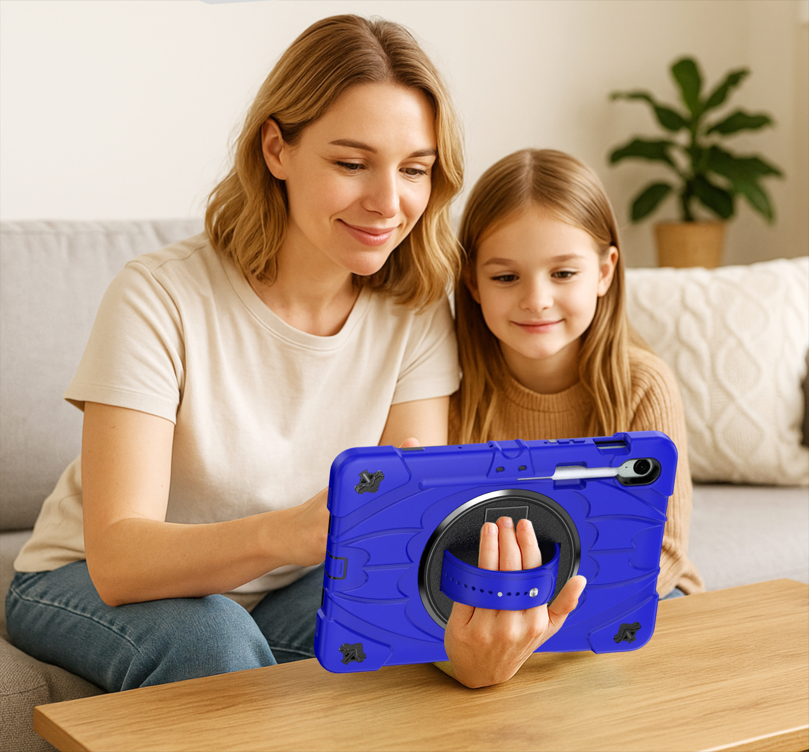 TOZIZO Tab S11 X730/X736B Case – Full-Protection Rugged Cover with Rotating Strap & Kickstand - Blue