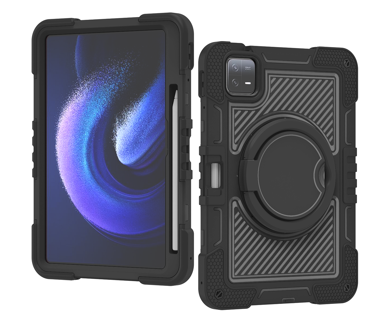 TOZIZO Black 360° Rotatable Rugged Tablet Case for Xiaomi Pad 6 Pro 11''