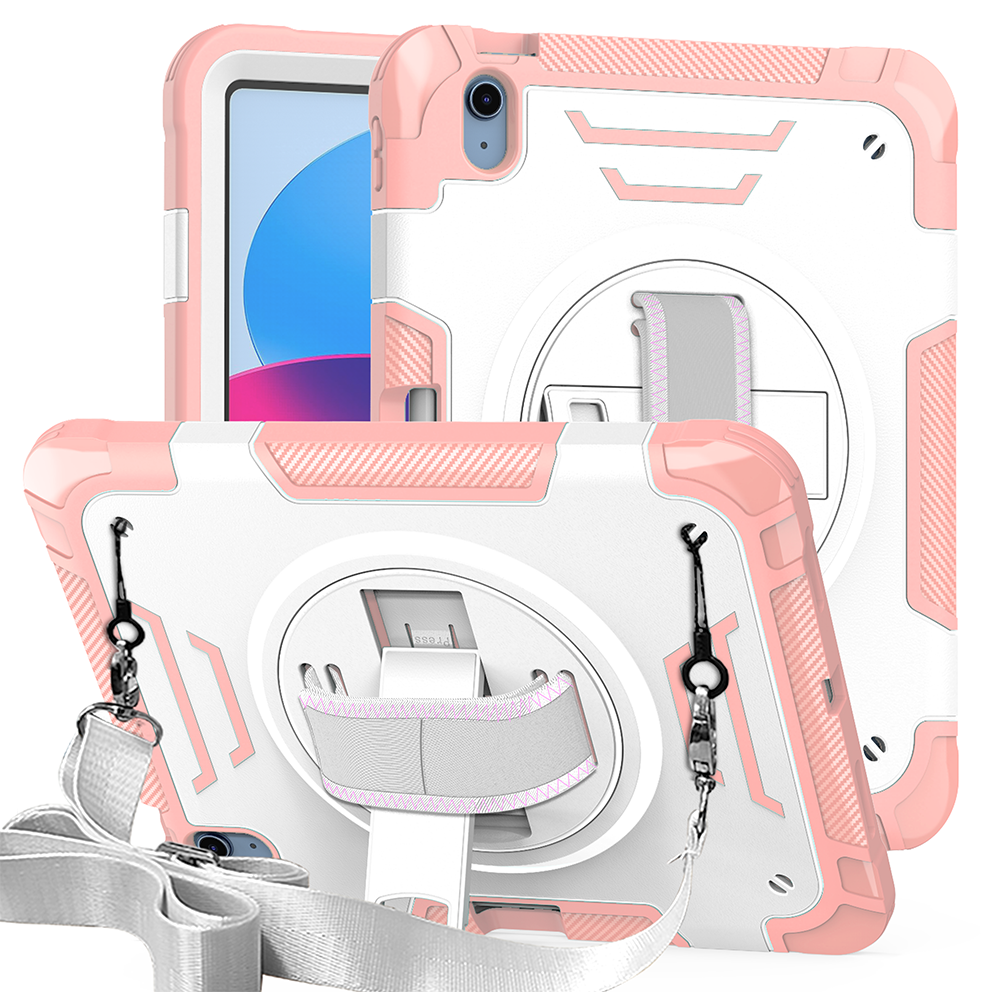 TOZIZO Pink iPad 11th 2025 Tablet Case - 360° Kickstand Shockproof Cover for Kids & Girls