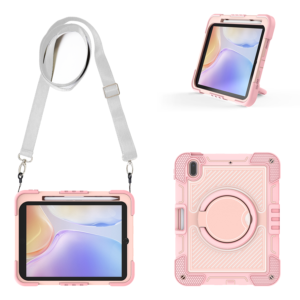 TOZIZO Pink Shockproof iPad 11th A16 Tablet Case with Handle Ring
