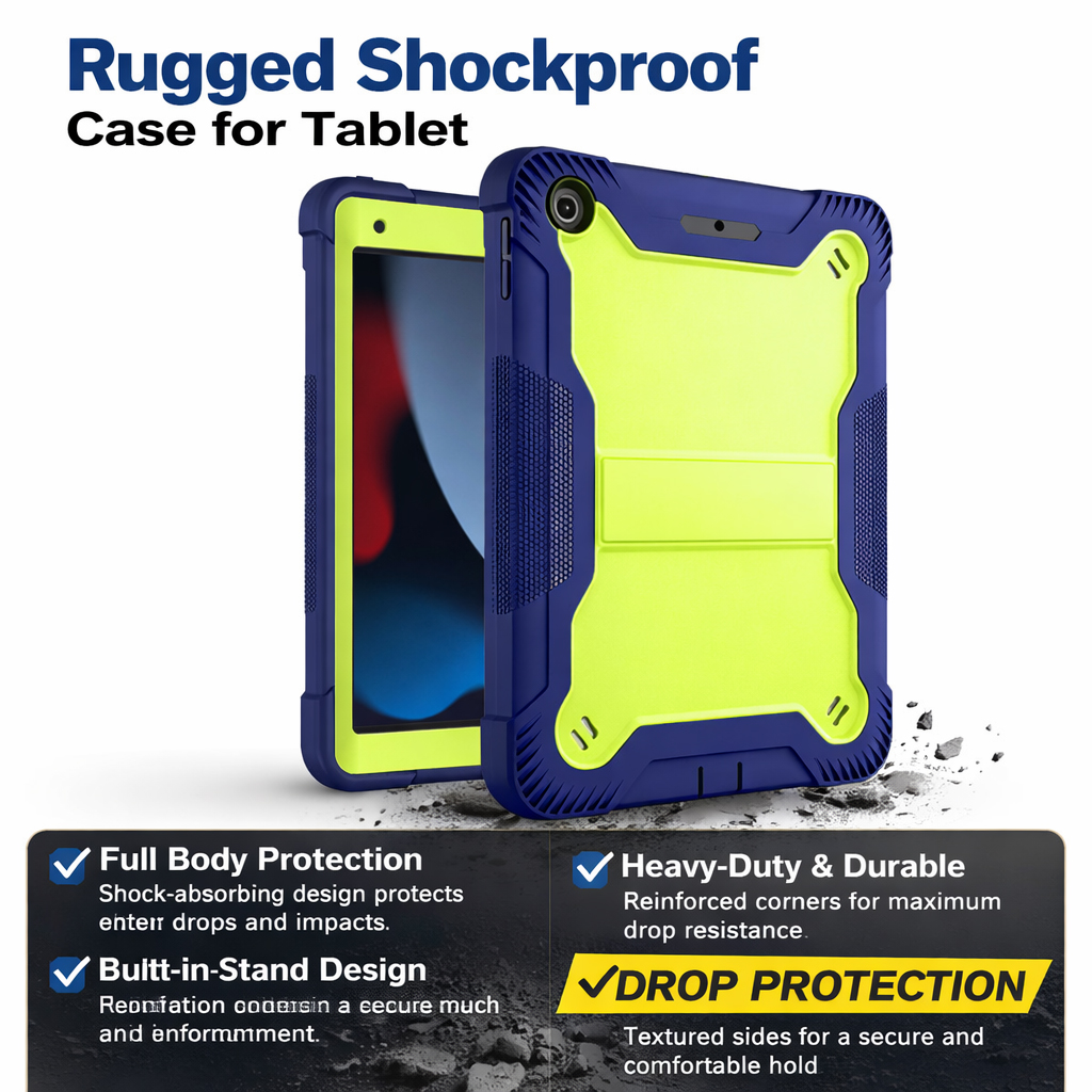 TOZIZO Rugged Shockproof Drop-Proof Case for iPad 10.2 – Navy Green 3-Layer Hybrid Full Body Tablet Cover