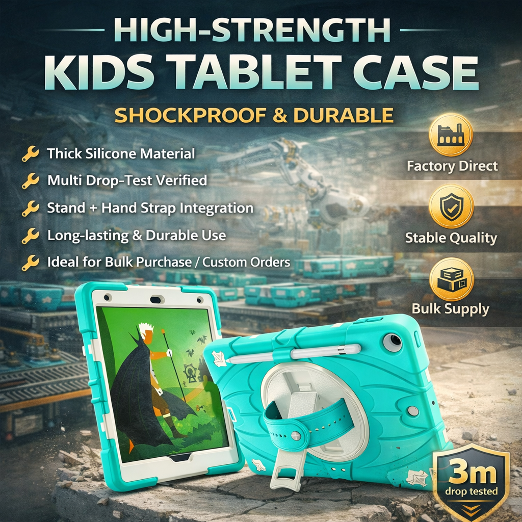 TOZIZO Heavy Duty 360° Rotating Kid-Proof Drop Proof Hybrid Tablet Case for iPad 10.2 - Teal Blue