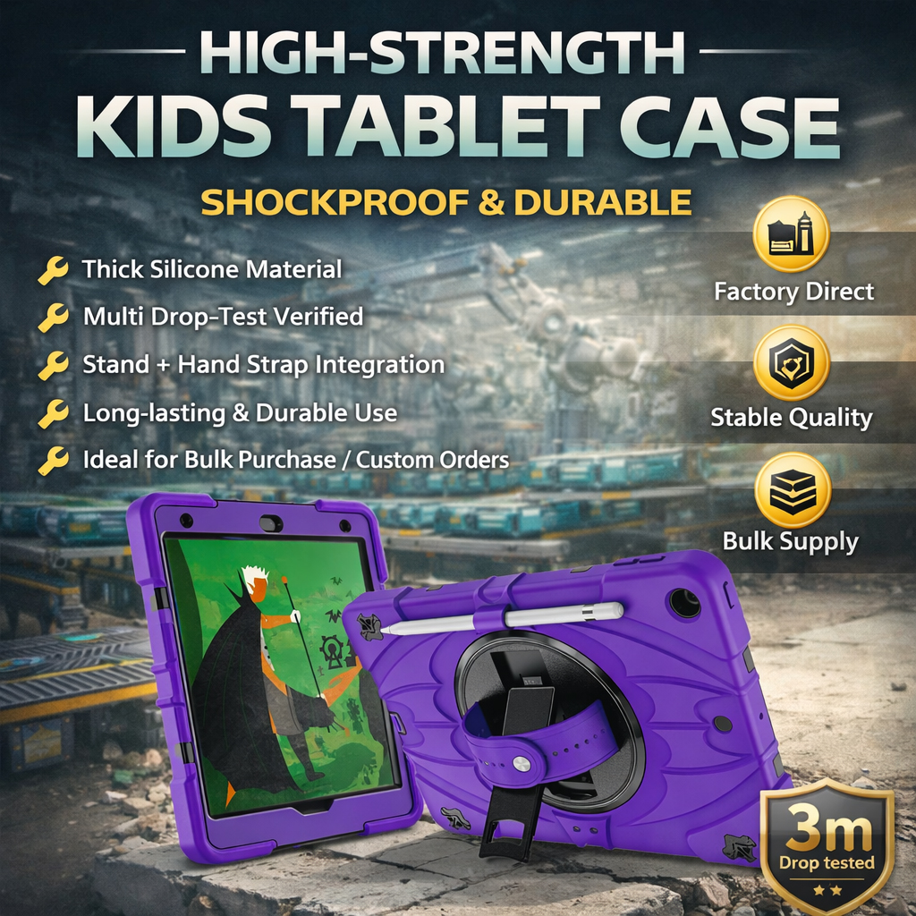 TOZIZO Purple Rugged Kid-Proof Heavy Duty Full Body Protection iPad 10.2 Shockproof Case with 360° Rotating Stand