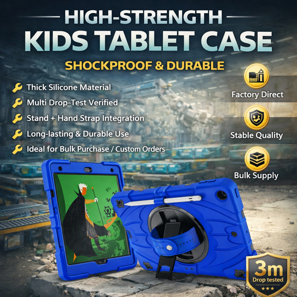 TOZIZO Blue Combo 360 Rotational Hand Strap Hybrid Shockproof Tablet Case for iPad 10.2 with School-Grade Stand