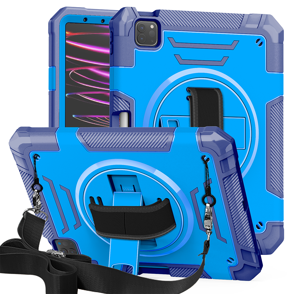 TOZIZO Blue iPad Air4 10.9 Rugged Case – 3-Layer Shockproof Stand Cover