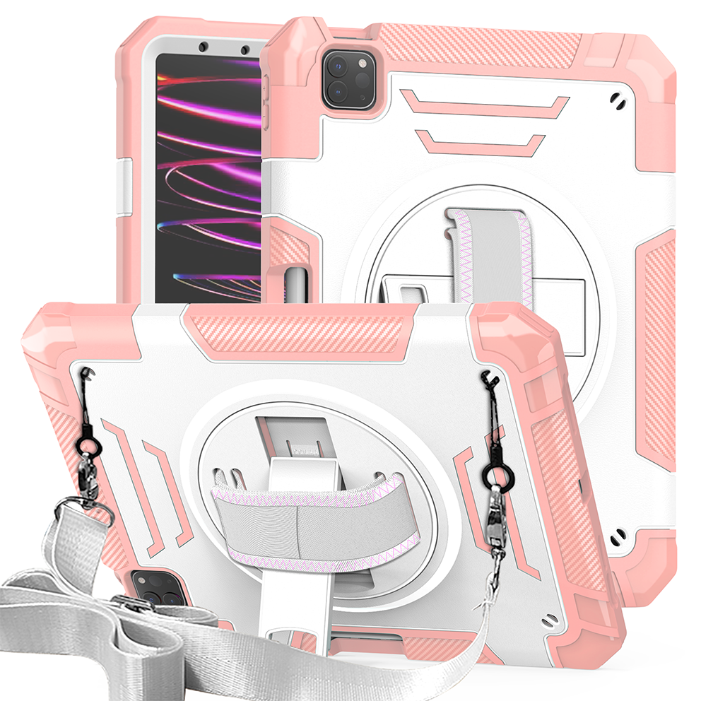 TOZIZO Pink iPad Air4 10.9 Case – Kids-Friendly Shockproof Tablet Cover with Strap