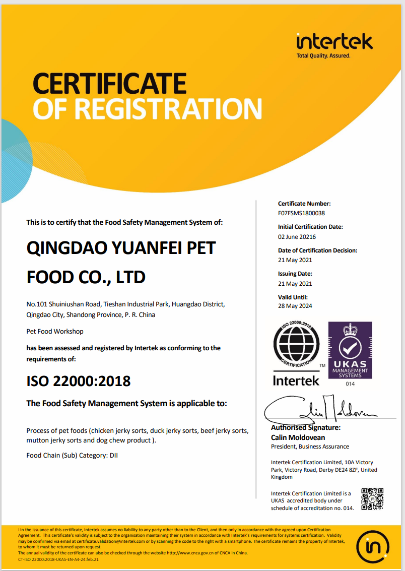Certification ISO 22000:2018