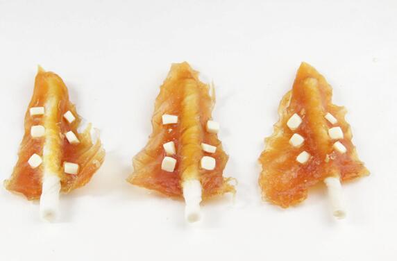 chicken wrapping fish with cheese