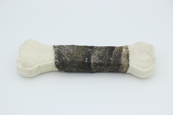 pressed rawhide bone with fish skin