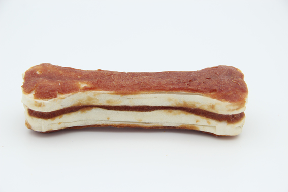 duck inserted pressed rawhide bone