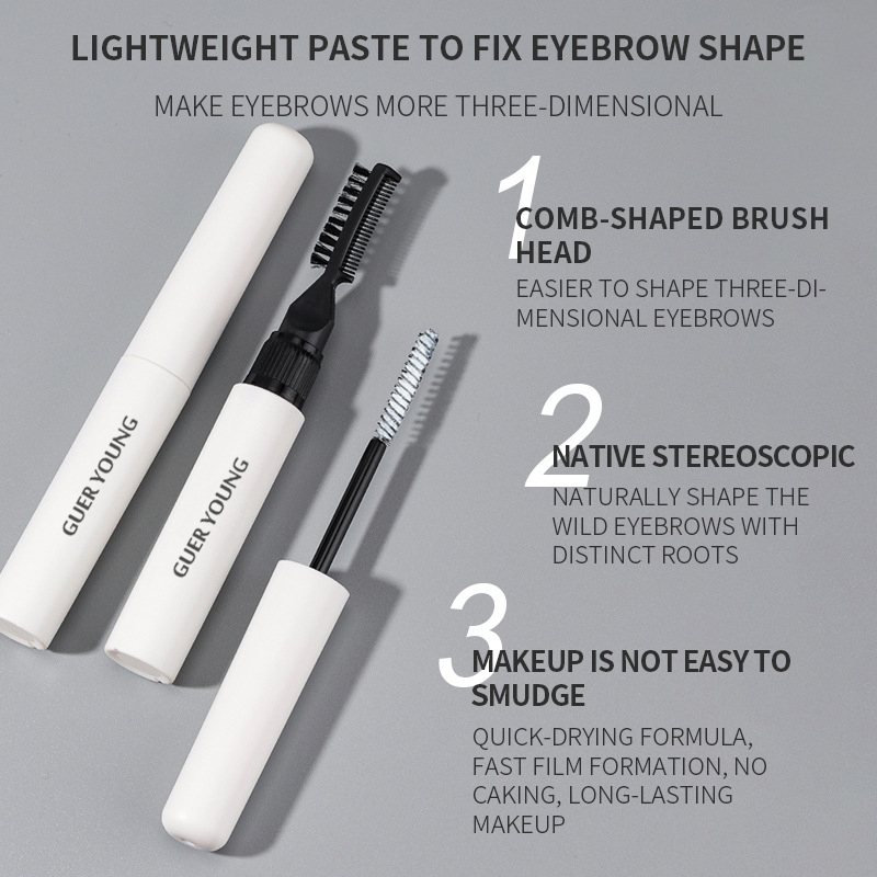 Double-Ended Eyebrow Gel – Comb Brush & Fixing Wand for Fluffy Brows