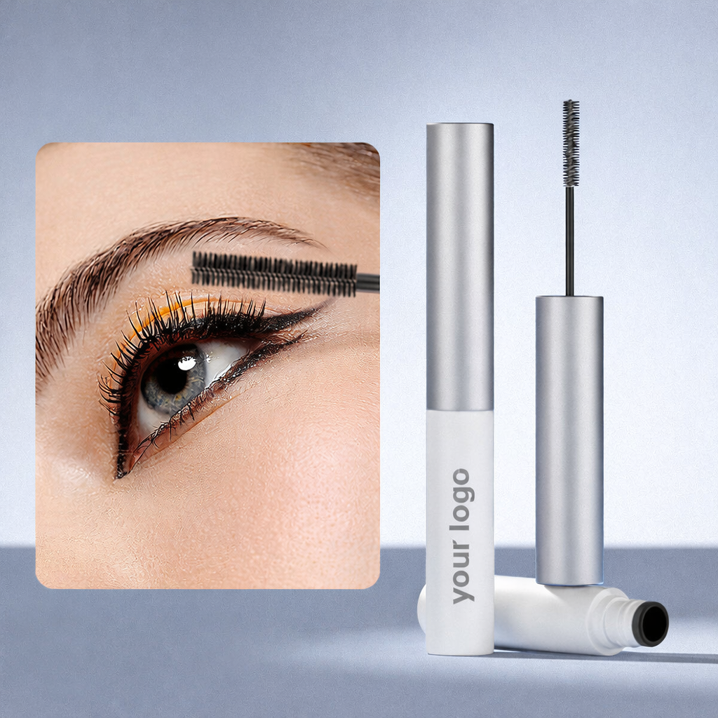 Custom Silver Mascara Tubes with Brush - Private Label Empty Mascara Packaging for Cosmetic Brands