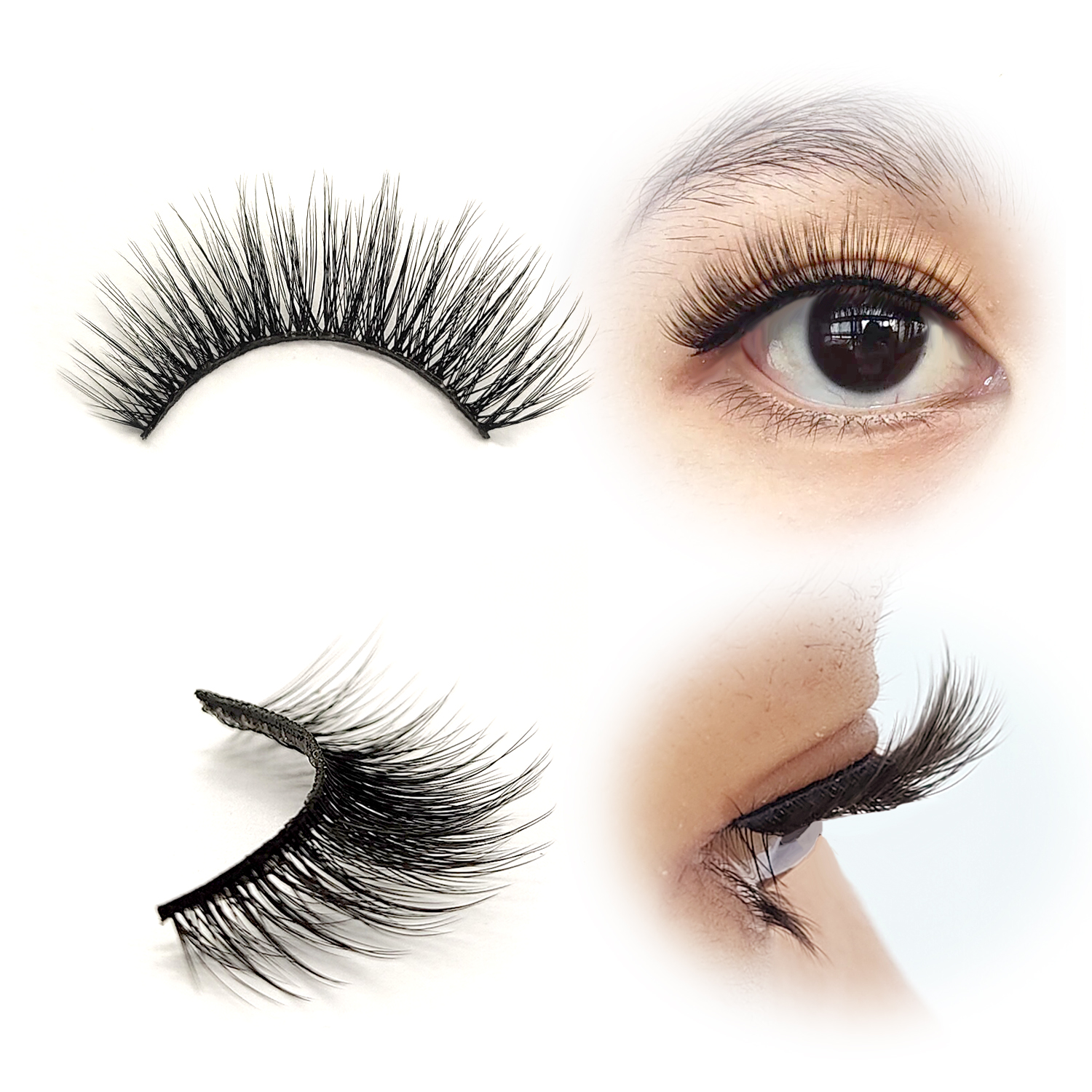 Guer Young Iconic 3D Faux Mink Eyelashes – Cruelty-Free, Handmade, Reusable Lashes with Adhesive (4 Pairs Set)