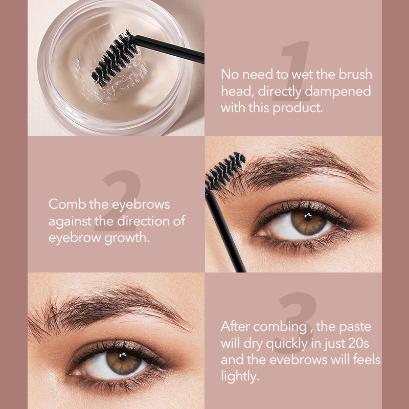 Brow Styling Wax – Long-Lasting Waterproof Eyebrow Setting Gel with Brush