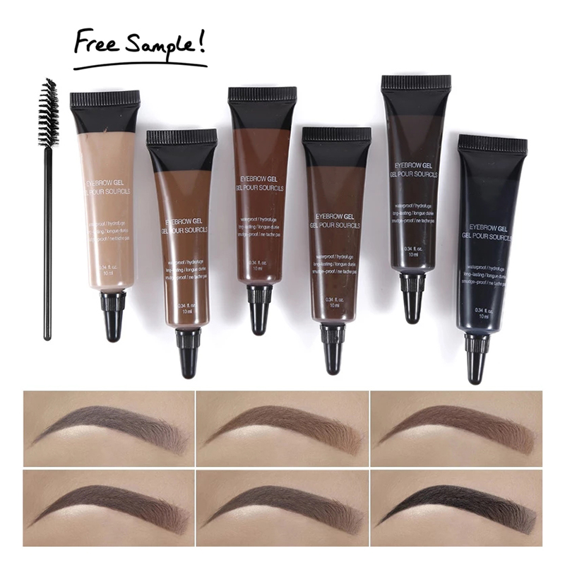 Waterproof Tinted Eyebrow Gel – Long-Lasting Brow Definer with Precise Brush, 6 Shades