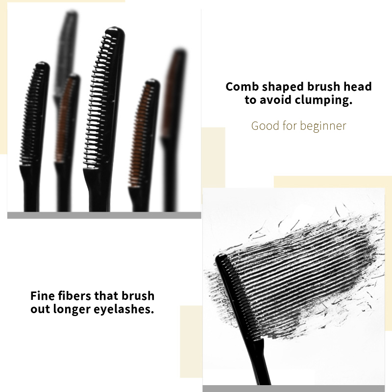 Lengthening Waterproof Mascara – Curling, Smudge-Proof & Volumizing Comb Brush