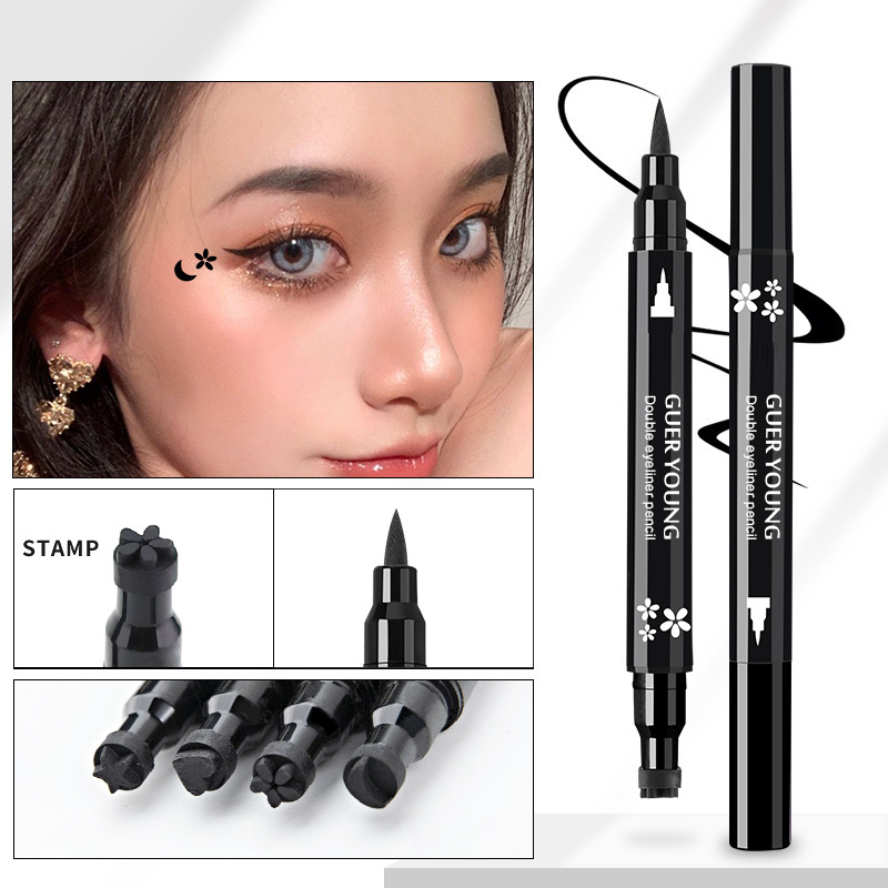 Double-Ended Waterproof Eyeliner Pen – Precision Tip & Fun Stamp Designs