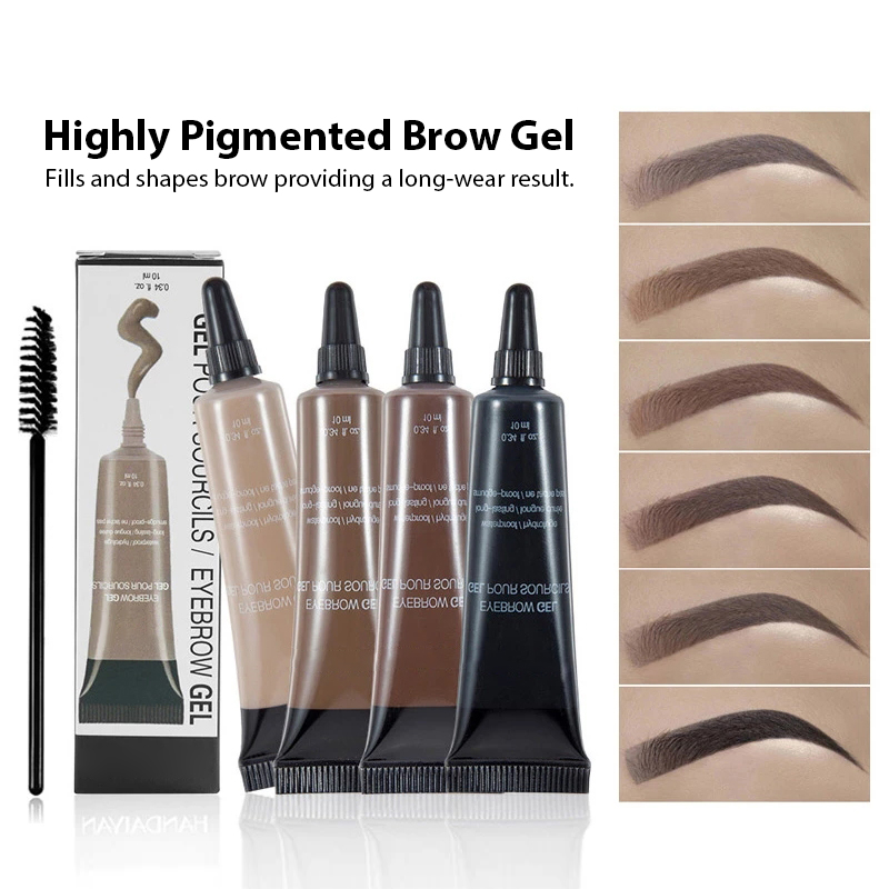 Waterproof Tinted Eyebrow Gel – Long-Lasting Brow Definer with Precise Brush, 6 Shades