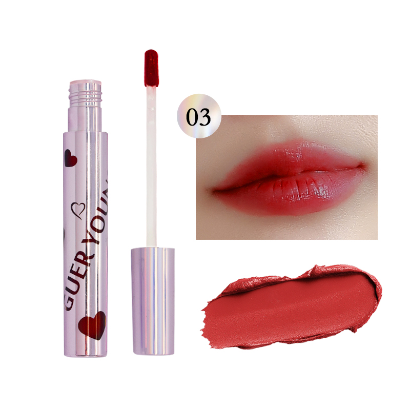 GUER YOUNG Heart-shaped Waterproof Matte Lip Gloss