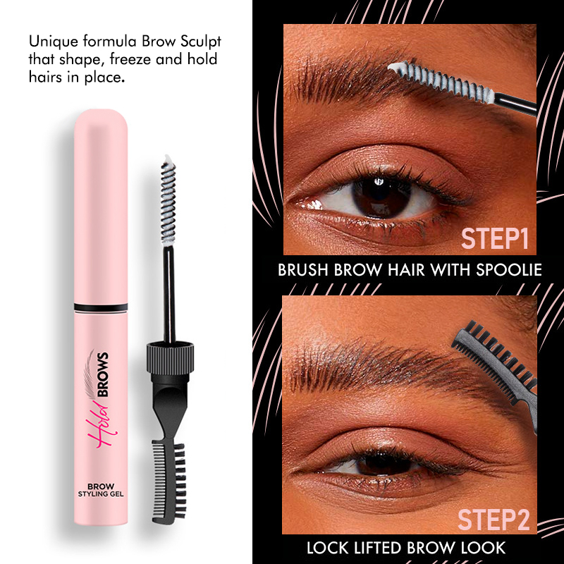 Double-Ended Eyebrow Styling Gel – Clear Brow Sculpt for Fluffy & Defined Look