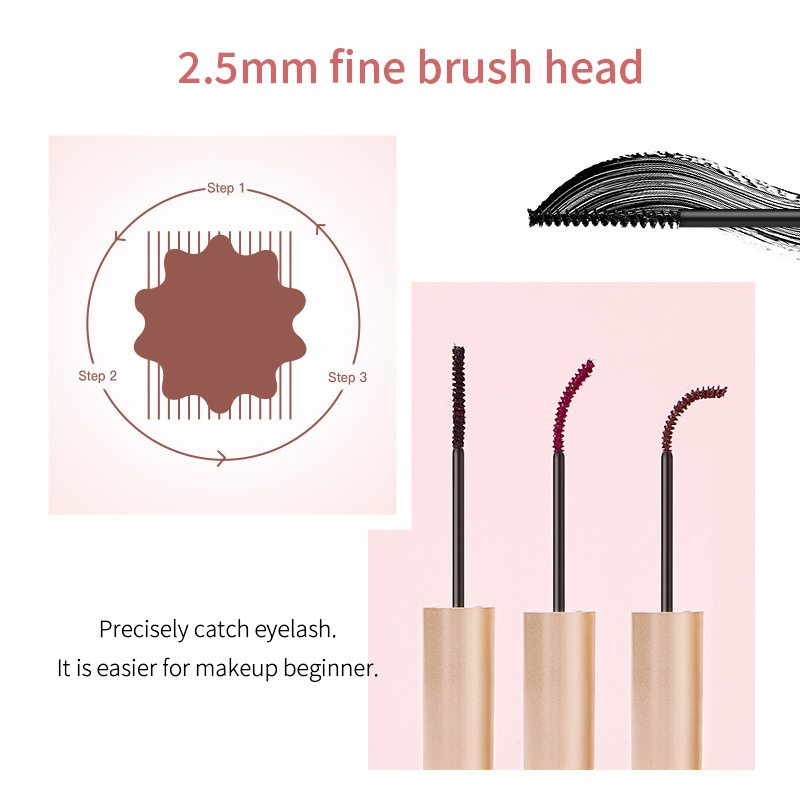 Waterproof Colored Mascara with 2.5mm Fine Brush – Smudge-Proof & Easy Removal