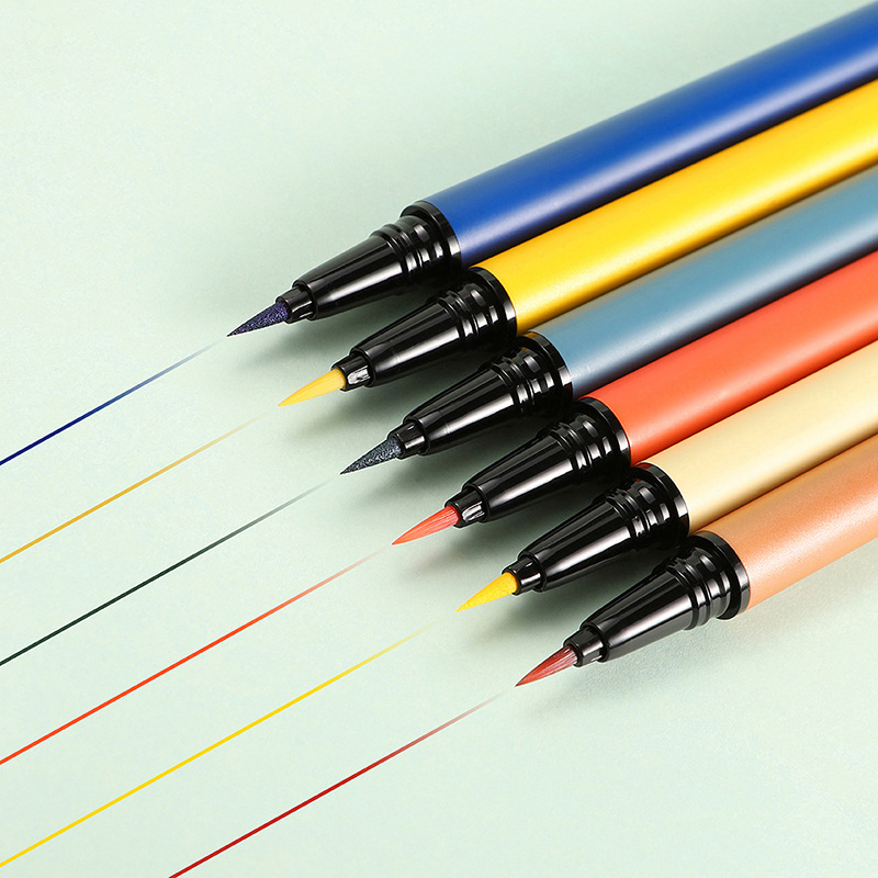 Colorful Dual-Tip Eyeliner Pen – Brush & Sponge for Artistic Eye Looks