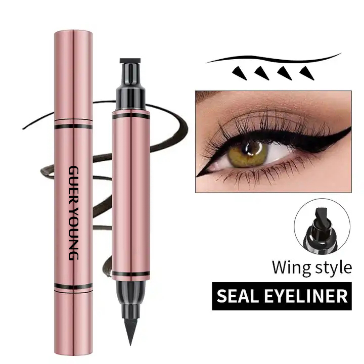 2-in-1 Winged Eyeliner & Eye Stamp Pen – Waterproof, Smudge-Proof, Quick-Dry with Star/Heart/Wing/Aircraft Seals