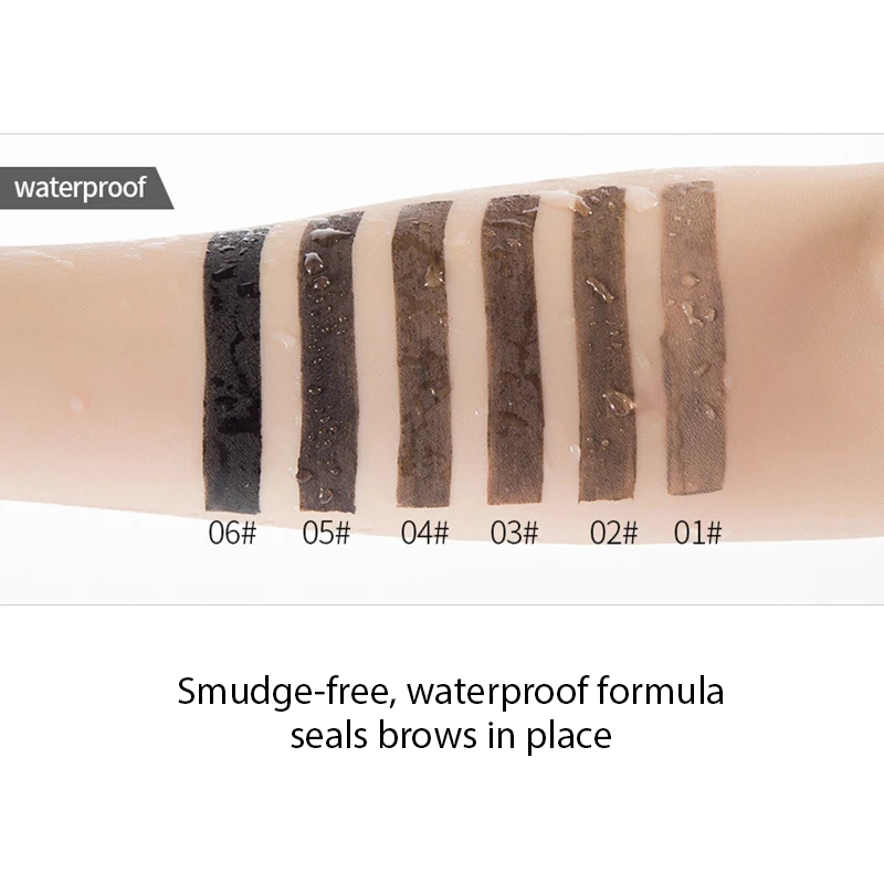 Waterproof Tinted Eyebrow Gel – Long-Lasting Brow Definer with Precise Brush, 6 Shades